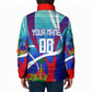 Personalized Haiti Football Padded Jacket Haitian Flag Trogon Bird Mascot