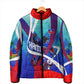 Personalized Haiti Football Padded Jacket Haitian Flag Trogon Bird Mascot
