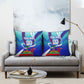 Personalized Haiti Football Pillow Cover Haitian Flag Trogon Bird Mascot