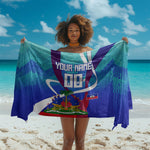 Personalized Haiti Football Sarong Haitian Flag Trogon Bird Mascot