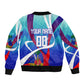 Personalized Haiti Football Sleeve Zip Bomber Jacket Haitian Flag Trogon Bird Mascot