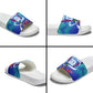 Personalized Haiti Football Slide Sandals Haitian Flag Trogon Bird Mascot