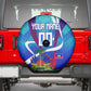 Personalized Haiti Football Spare Tire Cover Haitian Flag Trogon Bird Mascot