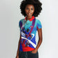 Personalized Haiti Football Women Polo Shirt Haitian Flag Trogon Bird Mascot