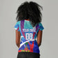 Personalized Haiti Football Women V-Neck T-Shirt Haitian Flag Trogon Bird Mascot