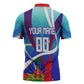 Personalized Haiti Football Zipper Polo Shirt Haitian Flag Trogon Bird Mascot