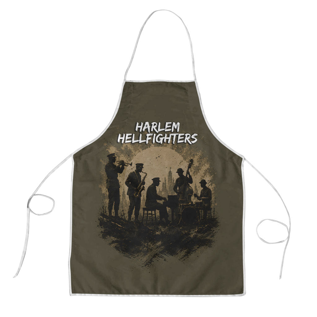 Harlem Hellfighters WWI Soldier Apron Vintage Military Hero Jazz Band Silhouette Art