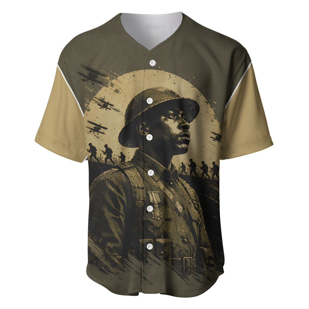 Harlem Hellfighters WWI Soldier Baseball Jersey Vintage Military Hero Jazz Band Silhouette Art