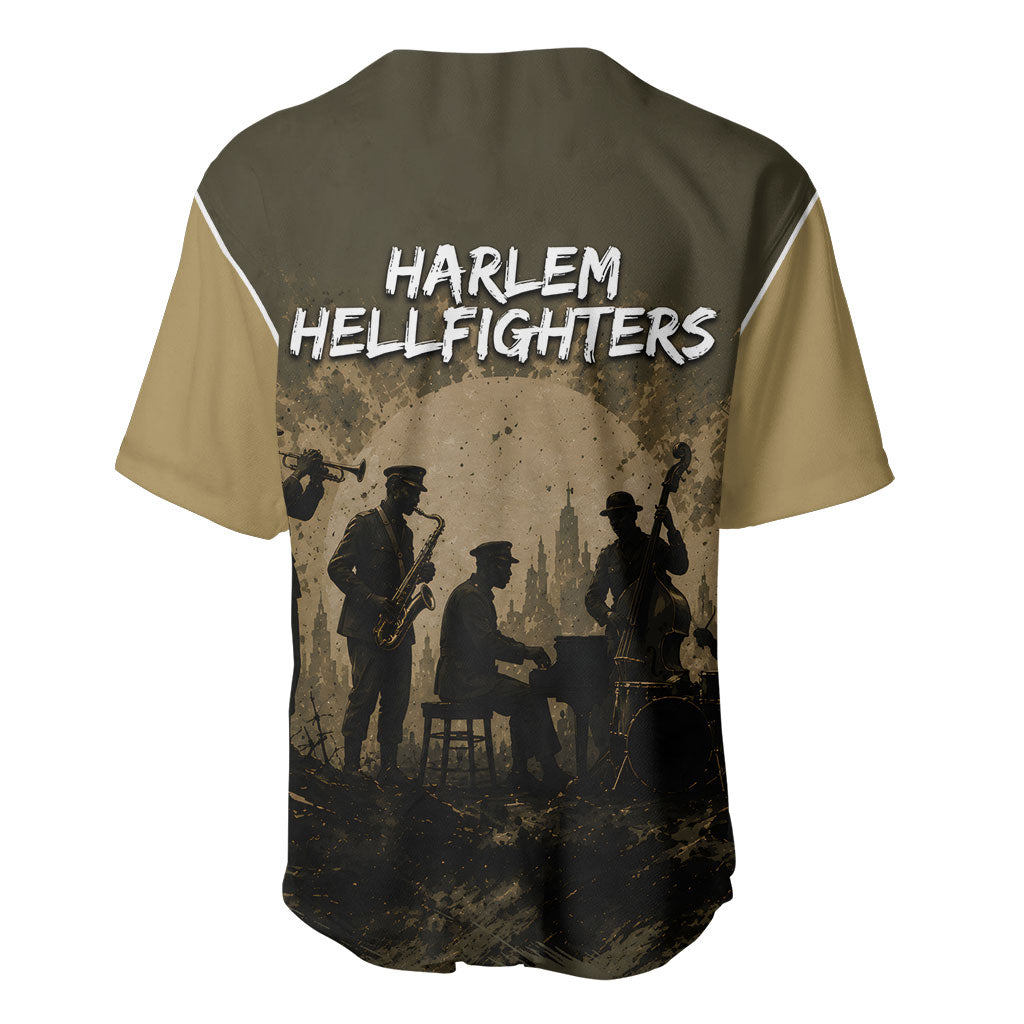 Harlem Hellfighters WWI Soldier Baseball Jersey Vintage Military Hero Jazz Band Silhouette Art
