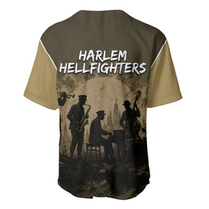 Harlem Hellfighters WWI Soldier Baseball Jersey Vintage Military Hero Jazz Band Silhouette Art