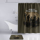 Harlem Hellfighters WWI Soldier Bathroom Set Vintage Military Hero Jazz Band Silhouette Art