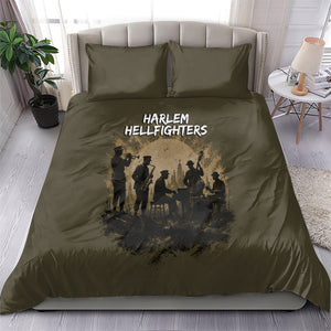 Harlem Hellfighters WWI Soldier Bedding Set Vintage Military Hero Jazz Band Silhouette Art