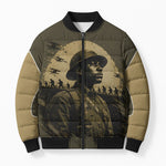 Harlem Hellfighters WWI Soldier Bomber Puffer Jacket Vintage Military Hero Jazz Band Silhouette Art