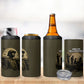 Harlem Hellfighters WWI Soldier 4 in 1 Can Cooler Tumbler Vintage Military Hero Jazz Band Silhouette Art