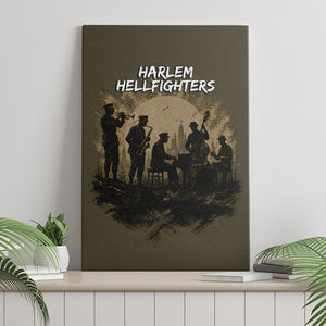 Harlem Hellfighters WWI Soldier Canvas Wall Art Vintage Military Hero Jazz Band Silhouette Art