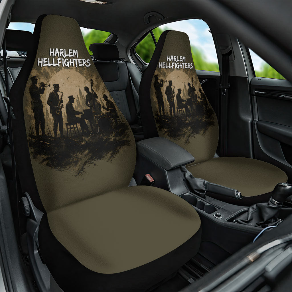 Harlem Hellfighters WWI Soldier Car Seat Cover Vintage Military Hero Jazz Band Silhouette Art