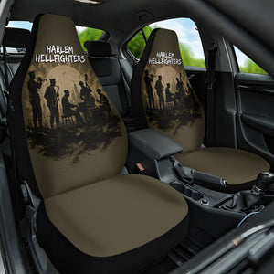 Harlem Hellfighters WWI Soldier Car Seat Cover Vintage Military Hero Jazz Band Silhouette Art
