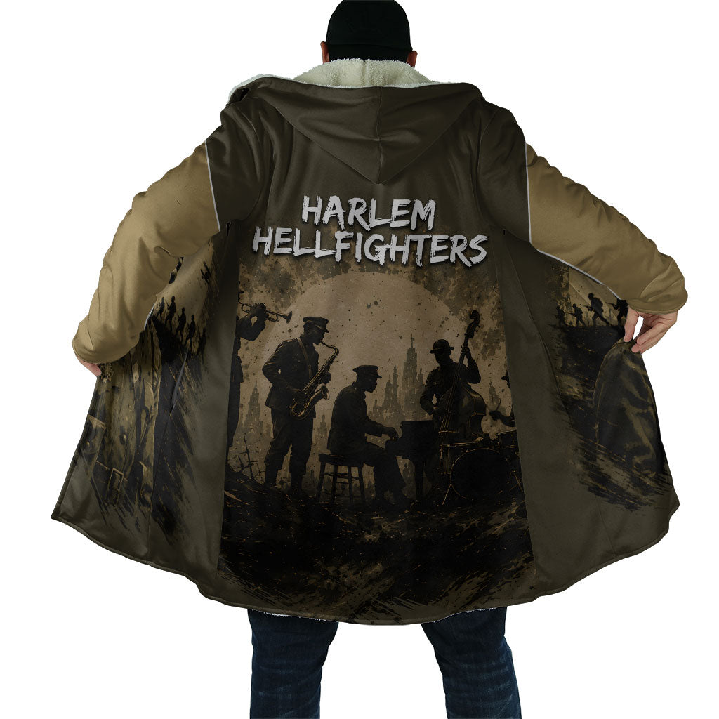 Harlem Hellfighters WWI Soldier Cloak Vintage Military Hero Jazz Band Silhouette Art