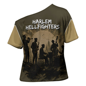 Harlem Hellfighters WWI Soldier Cross Shoulder Shirt Vintage Military Hero Jazz Band Silhouette Art