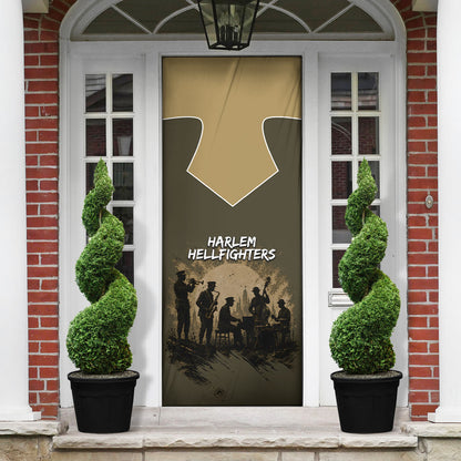 Harlem Hellfighters WWI Soldier Door Cover Vintage Military Hero Jazz Band Silhouette Art
