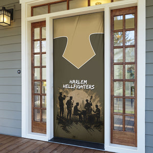 Harlem Hellfighters WWI Soldier Door Cover Vintage Military Hero Jazz Band Silhouette Art