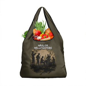 Harlem Hellfighters WWI Soldier Grocery Bag Vintage Military Hero Jazz Band Silhouette Art