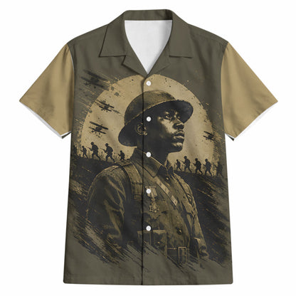 Harlem Hellfighters WWI Soldier Hawaiian Shirt Vintage Military Hero Jazz Band Silhouette Art