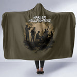 Harlem Hellfighters WWI Soldier Hooded Blanket Vintage Military Hero Jazz Band Silhouette Art