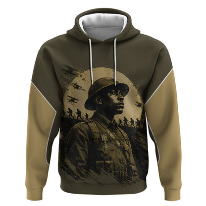 Harlem Hellfighters WWI Soldier Hoodie Vintage Military Hero Jazz Band Silhouette Art