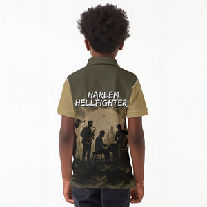 Harlem Hellfighters WWI Soldier Kid Polo Shirt Vintage Military Hero Jazz Band Silhouette Art