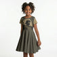 Harlem Hellfighters WWI Soldier Kid Short Sleeve Dress Vintage Military Hero Jazz Band Silhouette Art