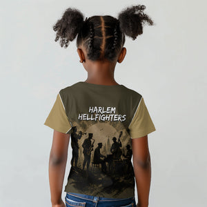 Harlem Hellfighters WWI Soldier Kid T shirt Vintage Military Hero Jazz Band Silhouette Art