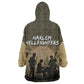 Harlem Hellfighters WWI Soldier Kid Wearable Blanket Hoodie Vintage Military Hero Jazz Band Silhouette Art