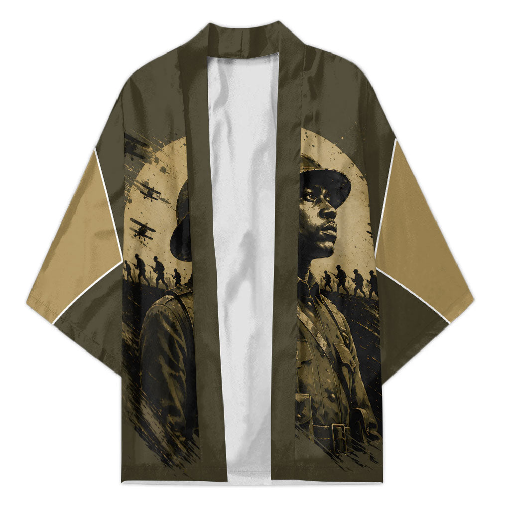 Harlem Hellfighters WWI Soldier Kimono Vintage Military Hero Jazz Band Silhouette Art