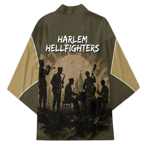 Harlem Hellfighters WWI Soldier Kimono Vintage Military Hero Jazz Band Silhouette Art