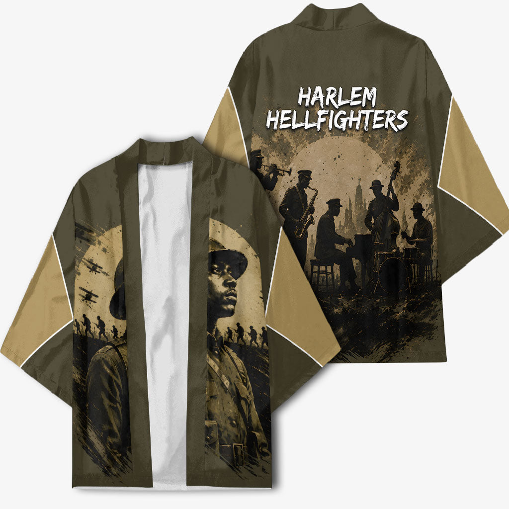 Harlem Hellfighters WWI Soldier Kimono Vintage Military Hero Jazz Band Silhouette Art