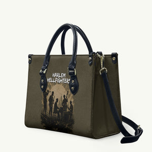 Harlem Hellfighters WWI Soldier Leather Bag Vintage Military Hero Jazz Band Silhouette Art
