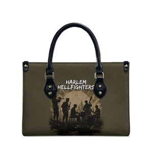 Harlem Hellfighters WWI Soldier Leather Bag Vintage Military Hero Jazz Band Silhouette Art