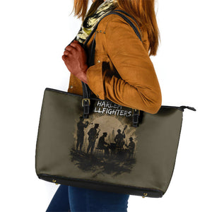 Harlem Hellfighters WWI Soldier Leather Tote Bag Vintage Military Hero Jazz Band Silhouette Art