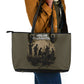 Harlem Hellfighters WWI Soldier Leather Tote Bag Vintage Military Hero Jazz Band Silhouette Art