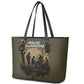 Harlem Hellfighters WWI Soldier Leather Tote Bag Vintage Military Hero Jazz Band Silhouette Art