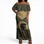 Harlem Hellfighters WWI Soldier Off Shoulder Maxi Dress Vintage Military Hero Jazz Band Silhouette Art