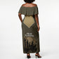Harlem Hellfighters WWI Soldier Off Shoulder Maxi Dress Vintage Military Hero Jazz Band Silhouette Art