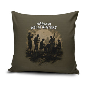 Harlem Hellfighters WWI Soldier Pillow Cover Vintage Military Hero Jazz Band Silhouette Art