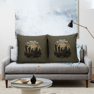 Harlem Hellfighters WWI Soldier Pillow Cover Vintage Military Hero Jazz Band Silhouette Art