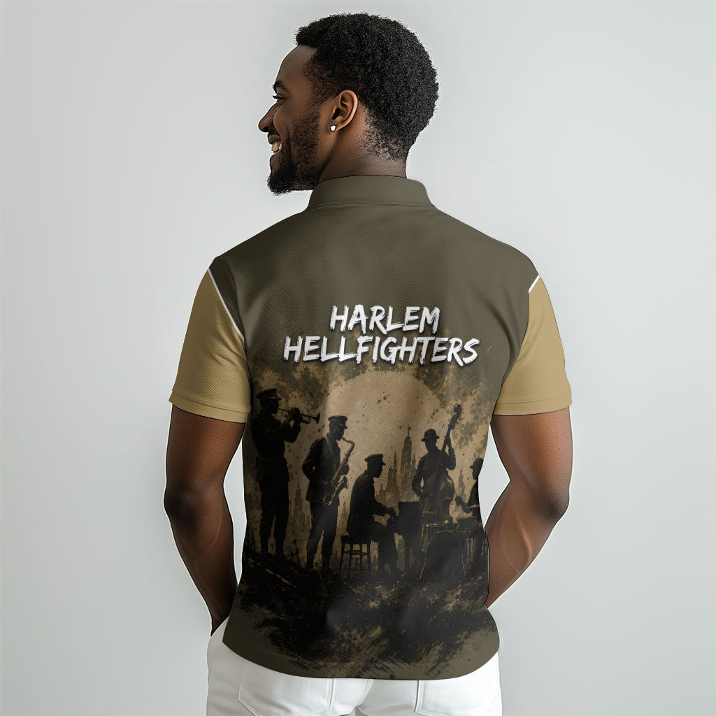 Harlem Hellfighters WWI Soldier Polo Shirt Vintage Military Hero Jazz Band Silhouette Art