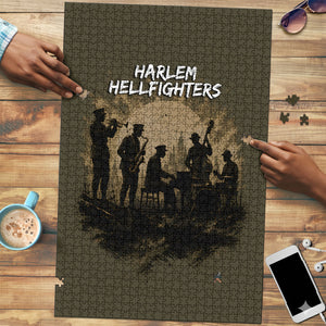 Harlem Hellfighters WWI Soldier Puzzle Vintage Military Hero Jazz Band Silhouette Art