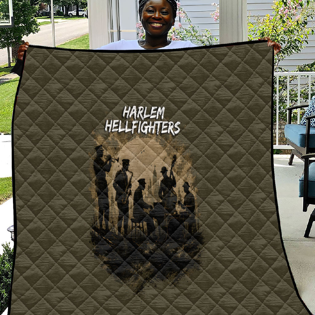 Harlem Hellfighters WWI Soldier Quilt Vintage Military Hero Jazz Band Silhouette Art