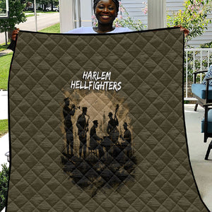 Harlem Hellfighters WWI Soldier Quilt Vintage Military Hero Jazz Band Silhouette Art