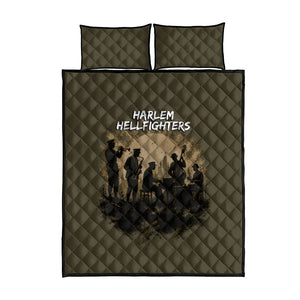 Harlem Hellfighters WWI Soldier Quilt Bed Set Vintage Military Hero Jazz Band Silhouette Art